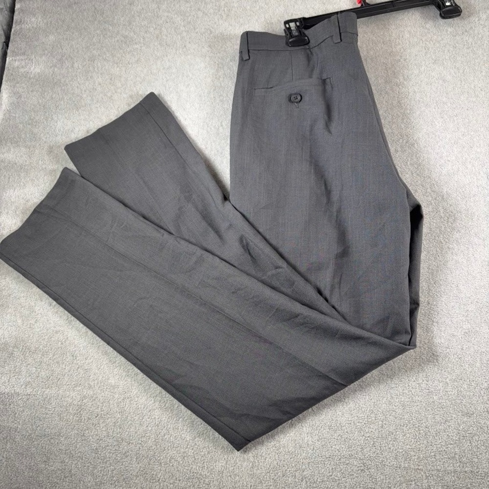 Kenneth Cole Reaction Dress Pants Mens 32x34 Gray Solid Slim Techni-Cole Stretch